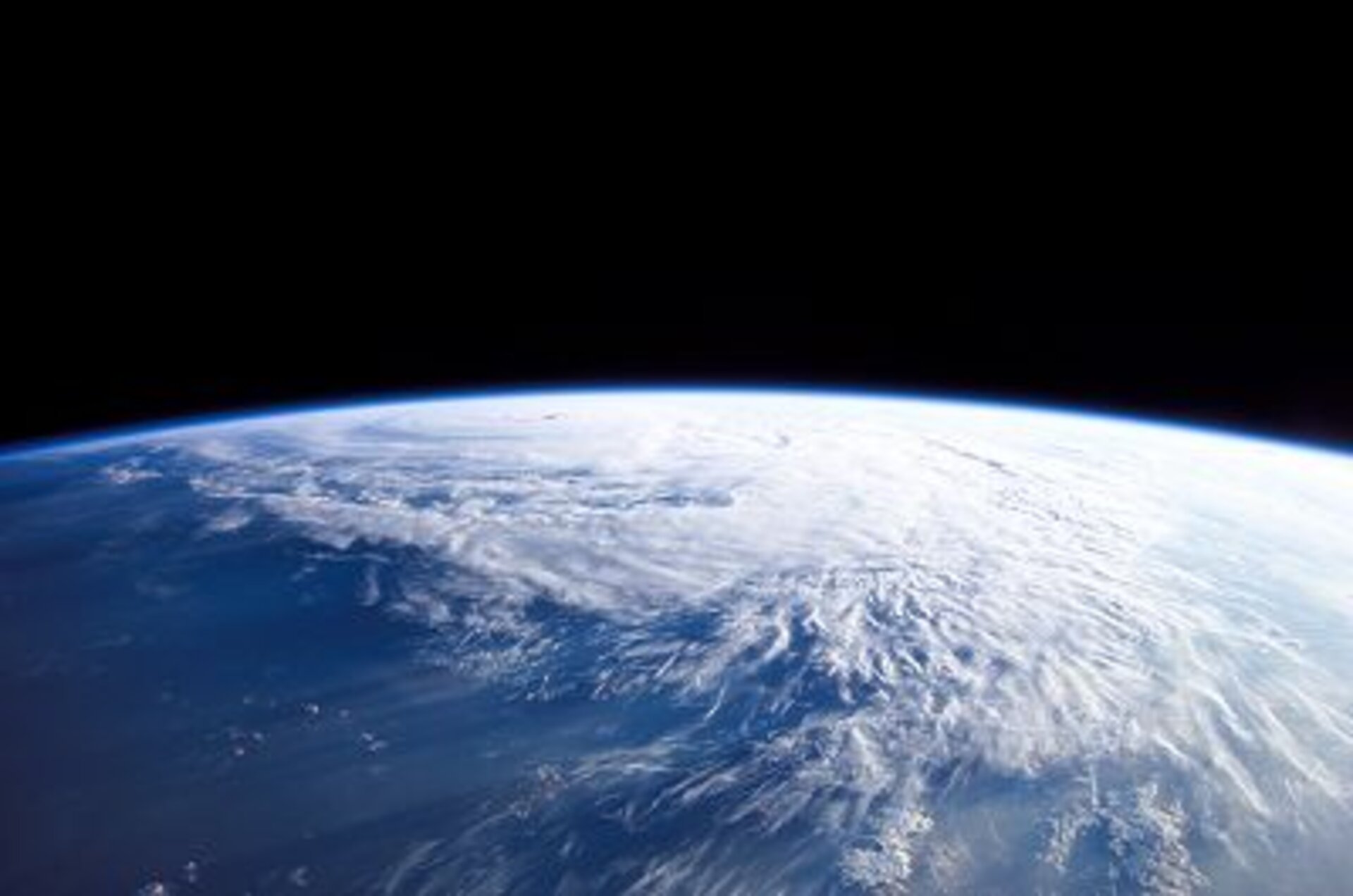 Very thin blue layer: the atmosphere protecting our planet