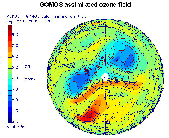 Measuring the ozone hole with GOMOS