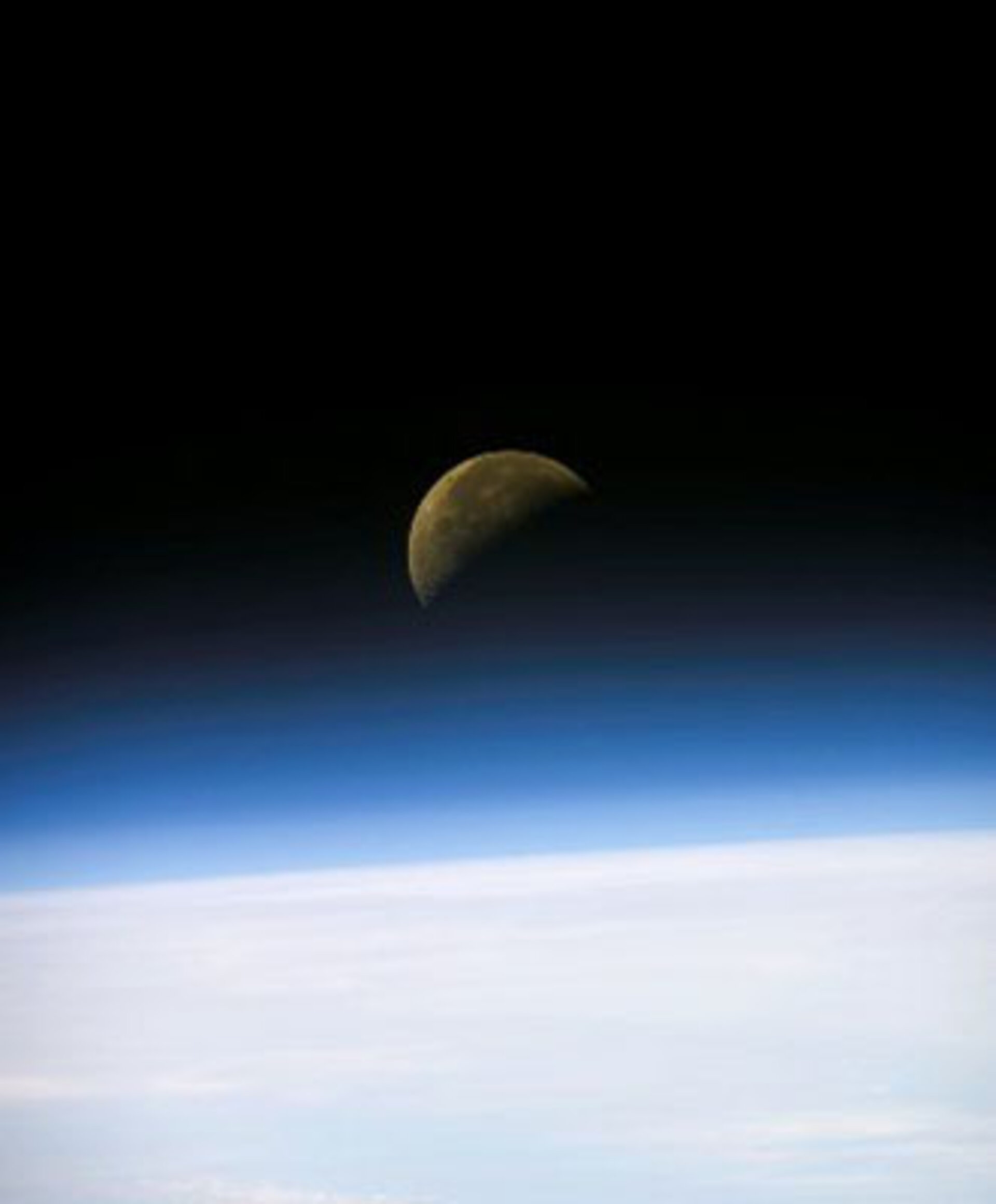 De maan, gefotografeerd tijdens de laatste missie van de Columbia op 26 januari 2003