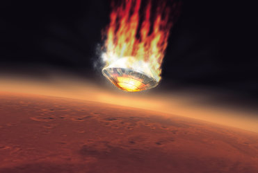 Beagle 2 beim Eintritt in die Marsatmosphäre