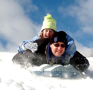 Tubing down a hill