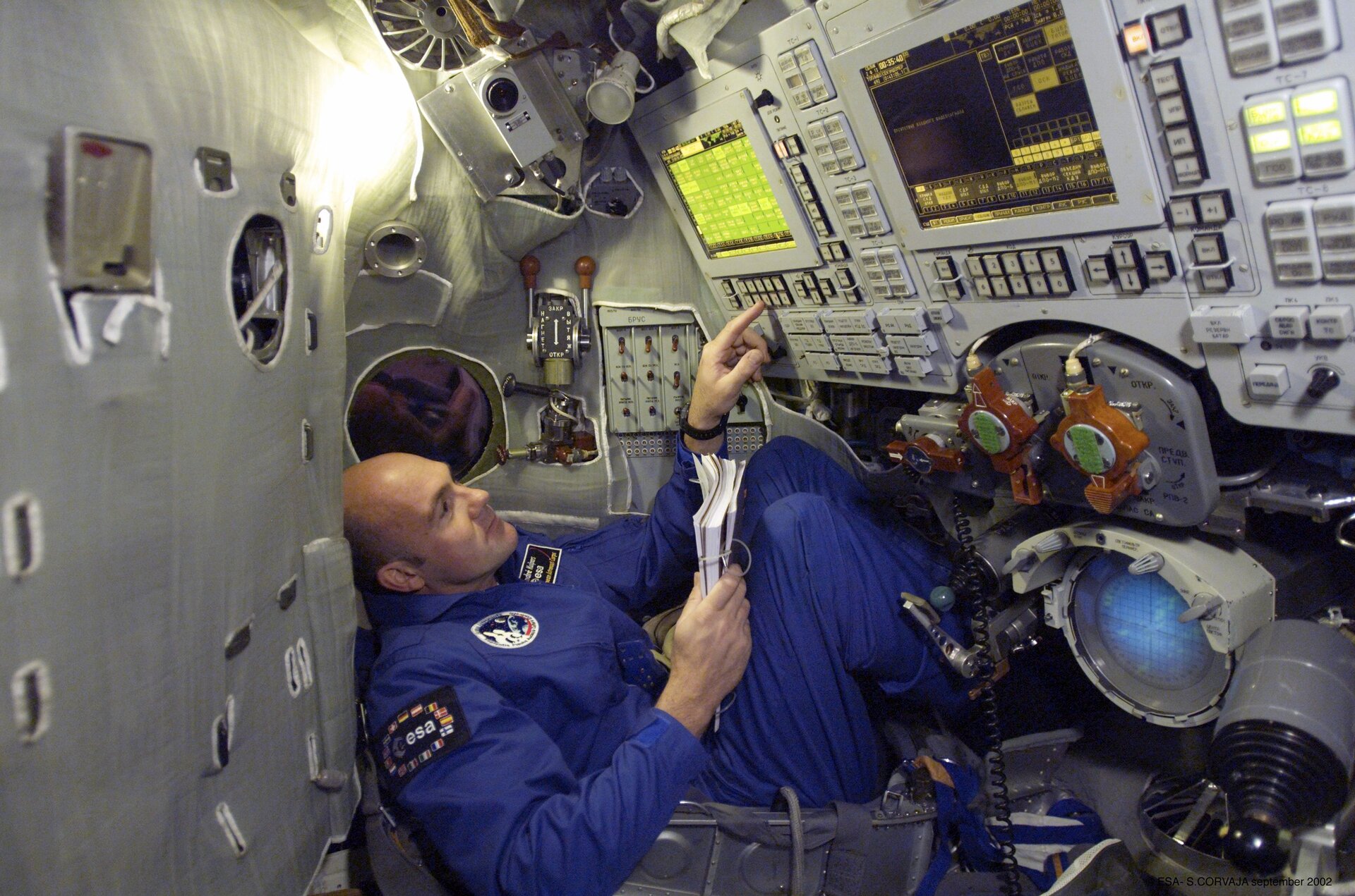 ESA-astronaut André Kuipers tijdens zijn training in Sterrenstad