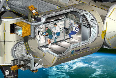 De nog te lanceren laboratoriummodule Columbus