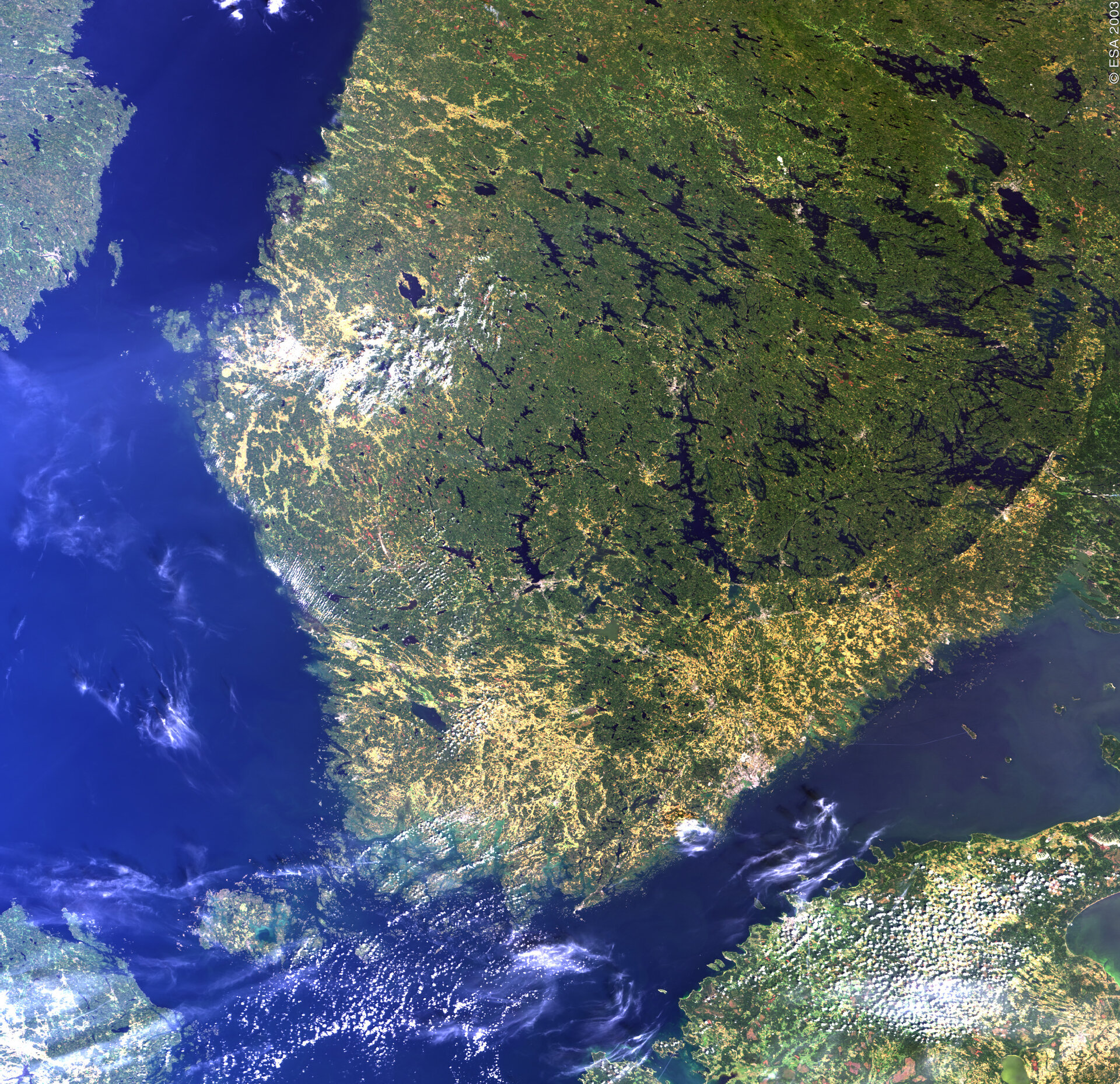 Finland viewed from space by ESA's MERIS satellite