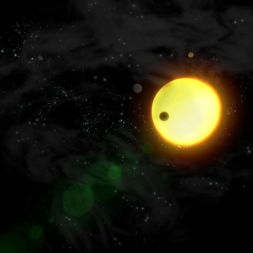 Artist's impression of exoplanet around a star