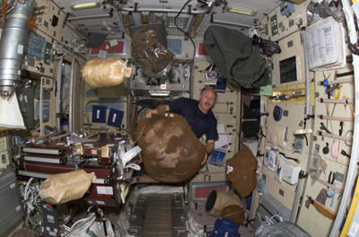 Weightlessness abolishes 'up' and 'down' - floors and ceilings become meaningless on ISS