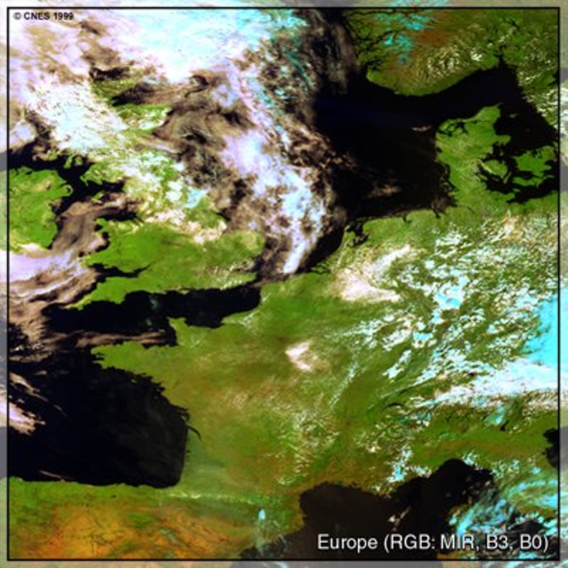 Europa, waargenomen door het instrument Vegetation waarvan de gegevens worden behandeld bij VITO te Mol