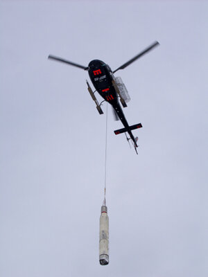 The payload package was returned to the ground station by helicopter