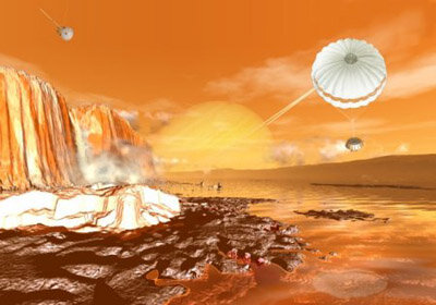 Will Huygens land or splashdown on Titan?