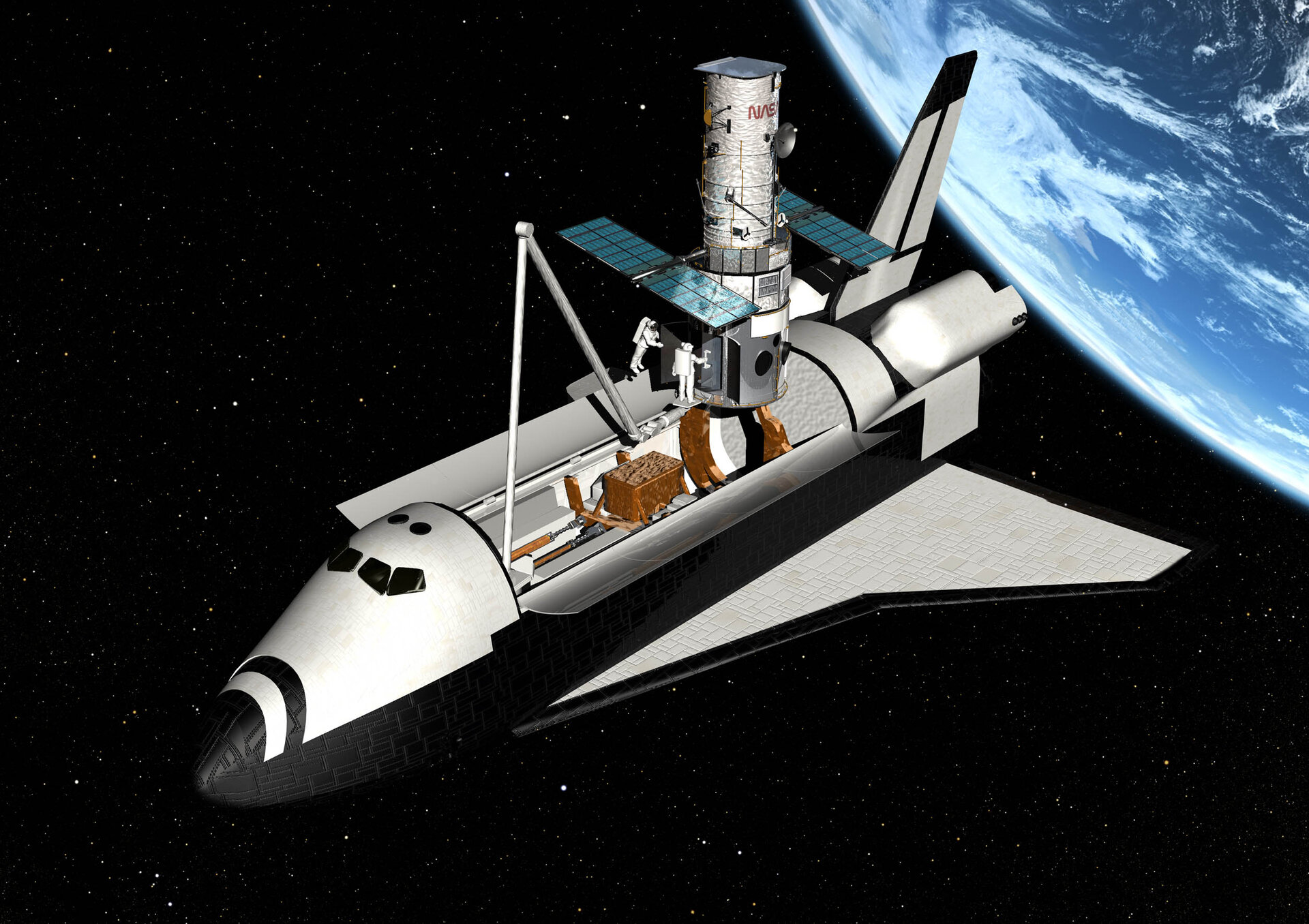 Artist's impression of Hubble servicing mission