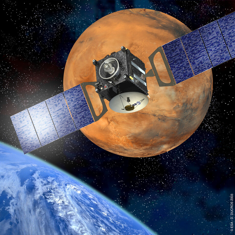 De ESA-sonde Mars Express op weg naar onze buurplaneet