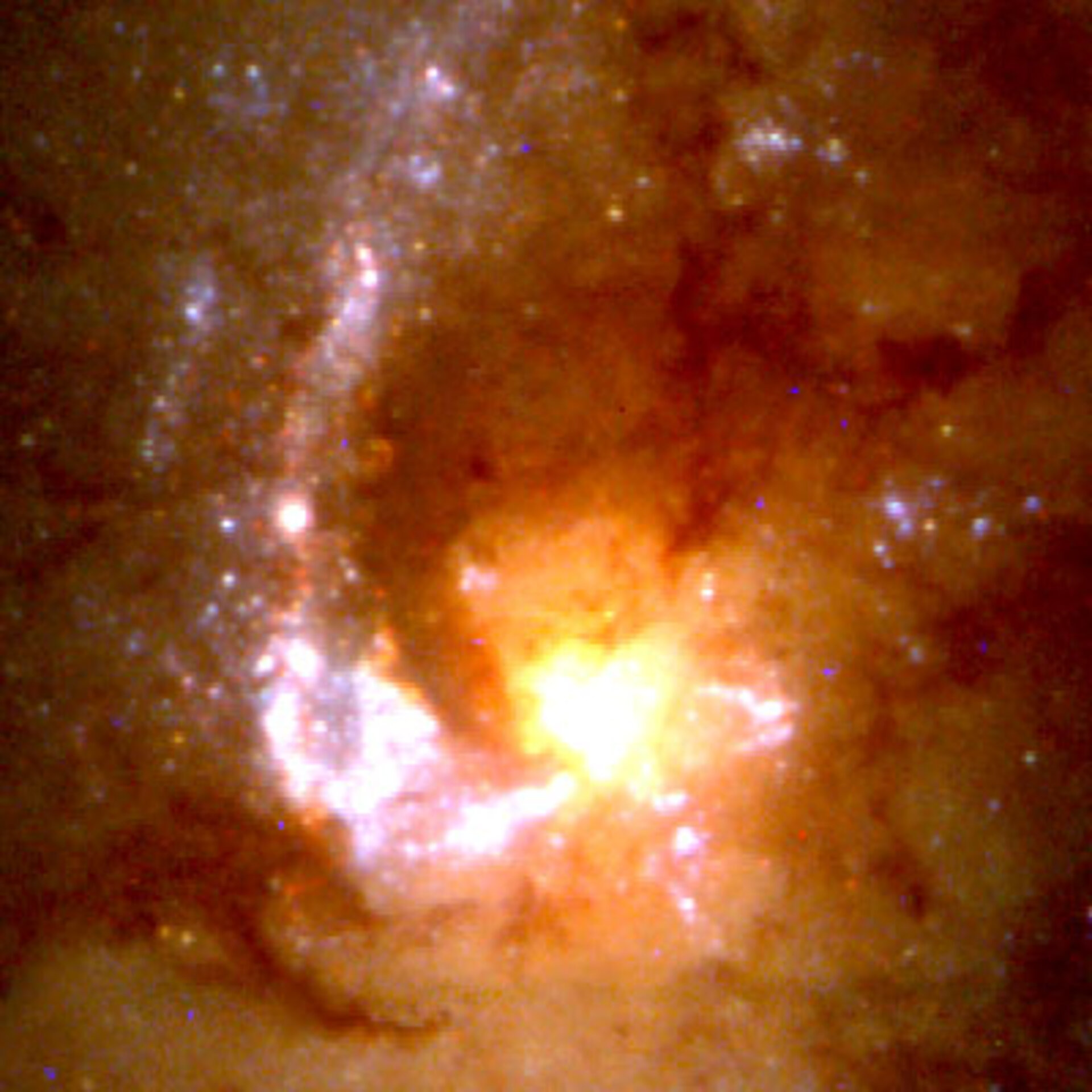 When galaxies collide, as shown by Antennae galaxies