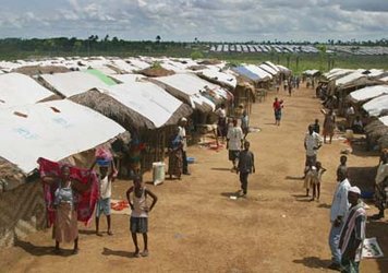 A refugee camp on the outskirts of Liberian capital Monrovia