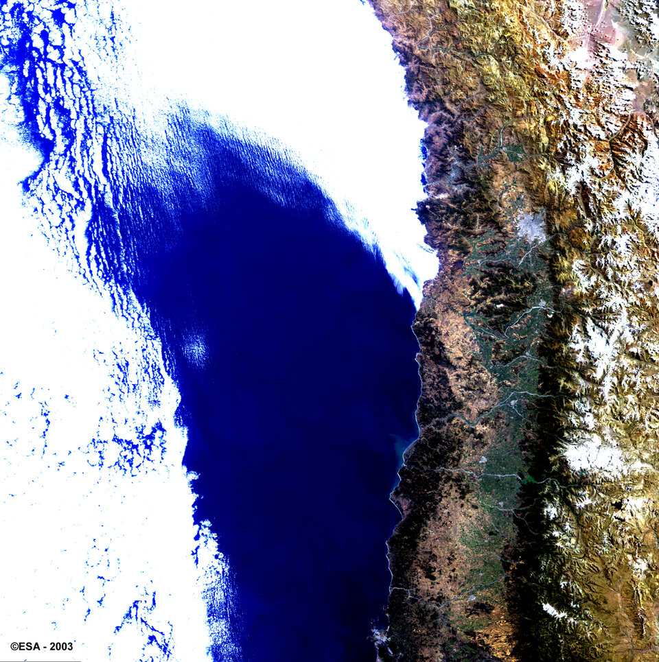 An image of Chile taken by the Meris instrument on board Envisat