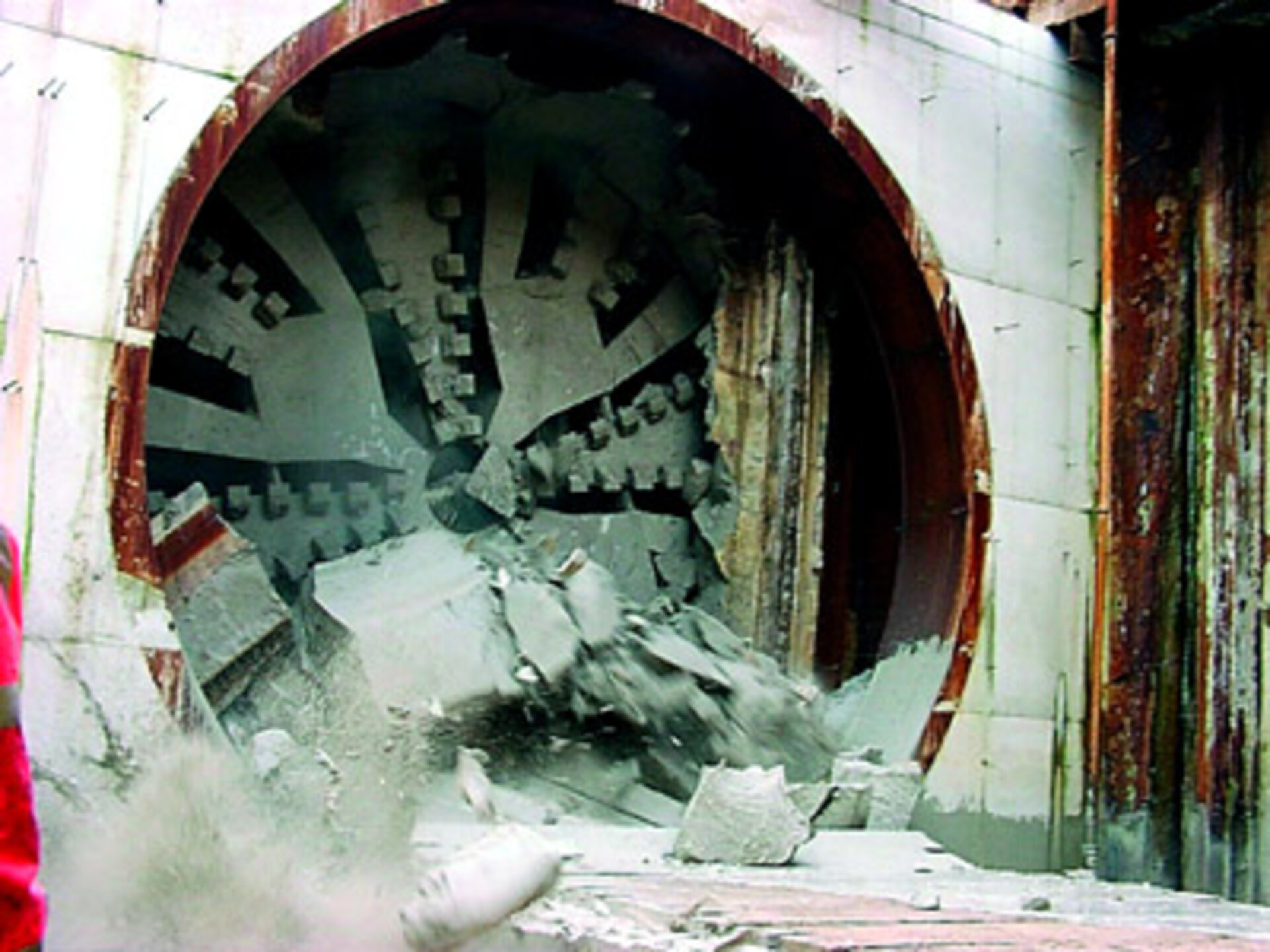 Tunnelling machine breaks through