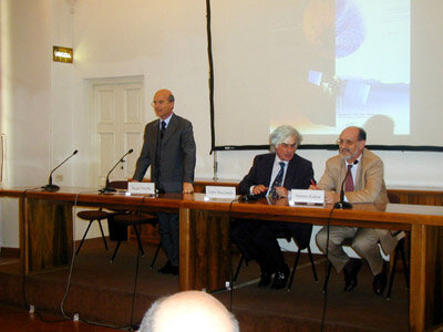 La presentazione della missione (da sinistra: Vetrella, Bucciarelli, Rodota')