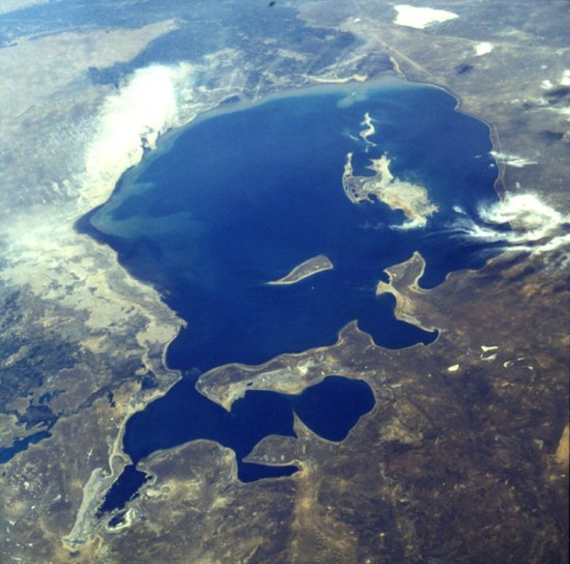 A 1985 Shuttle image of the Aral Sea, seen from north