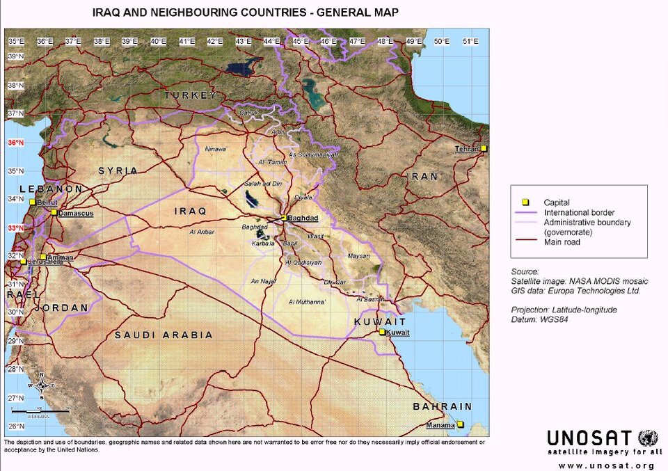 UNOSAT-kaart van Irak