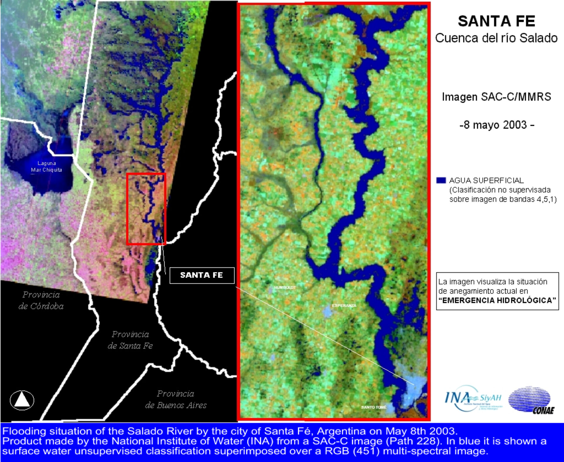 SAC-C imagery helps assess flood damage in Santa Fe city