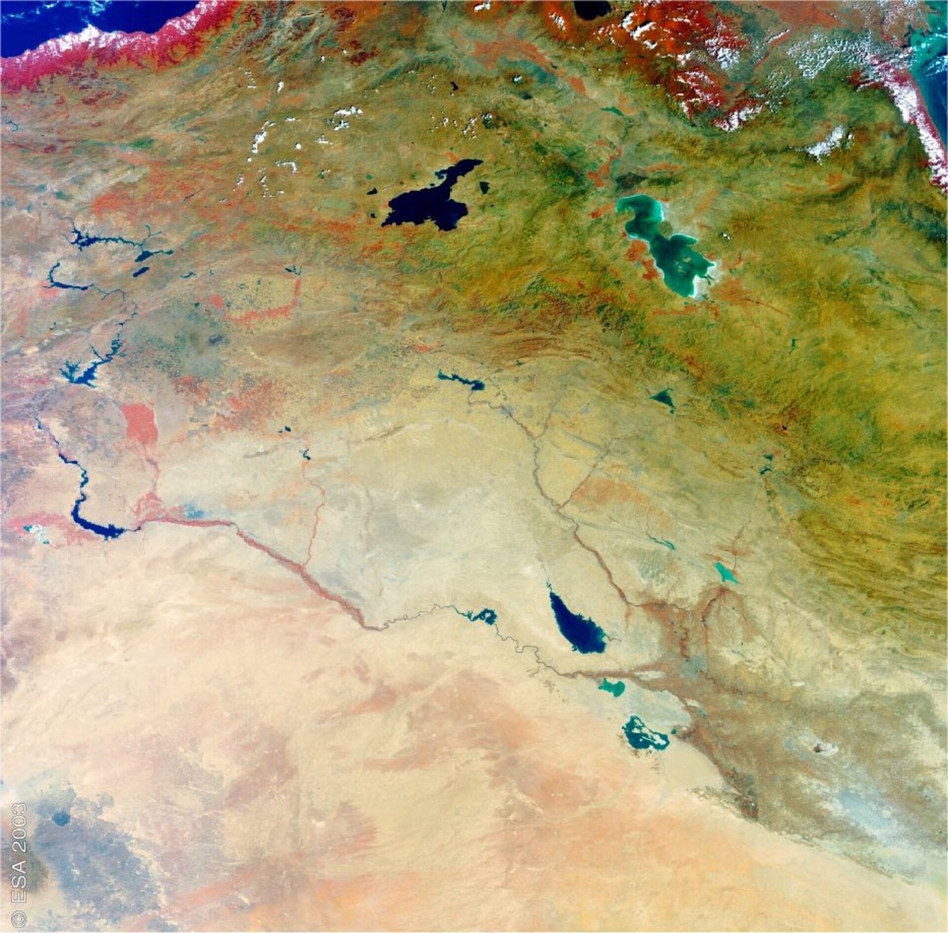 MERIS image of northern Iraq, acquired 27 August 2003