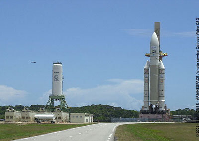 Herschel och Planck stod under Vetenskapsfestivalen redo på startplattan på den europeiska rymdbasen i Kourou, Franska Guyana