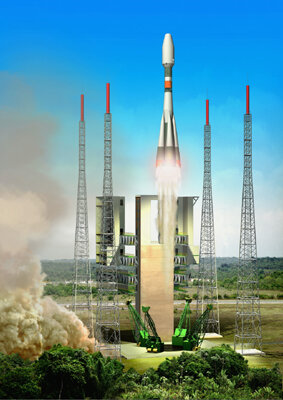 Toekomstige lancering van een Sojoez-raket vanaf Kourou
