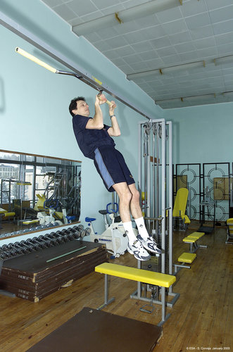 Pedro Duque during fitness training - a vital part of preparations ahead of the mission