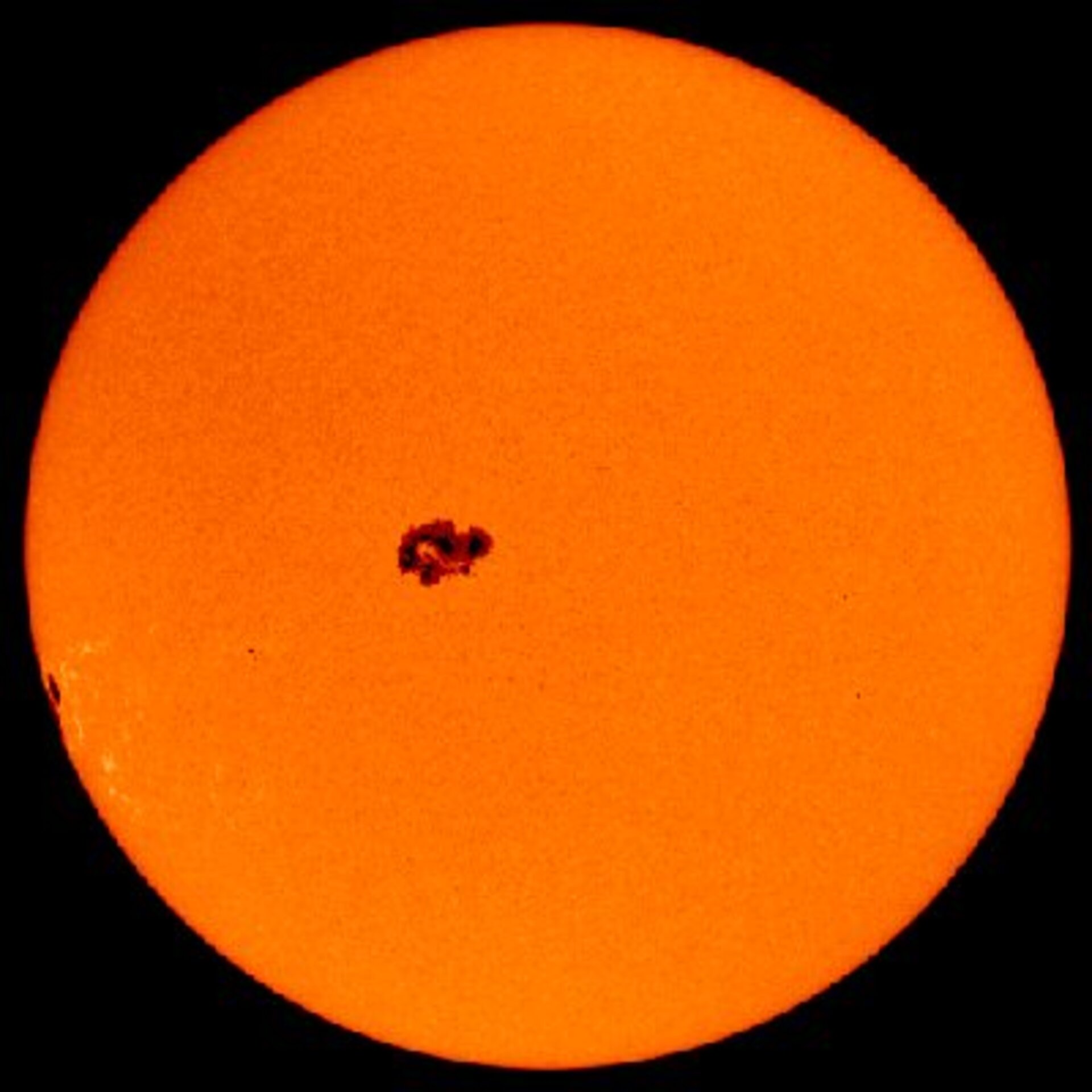 A sunspot seen by ESA's SOHO spacecraft.