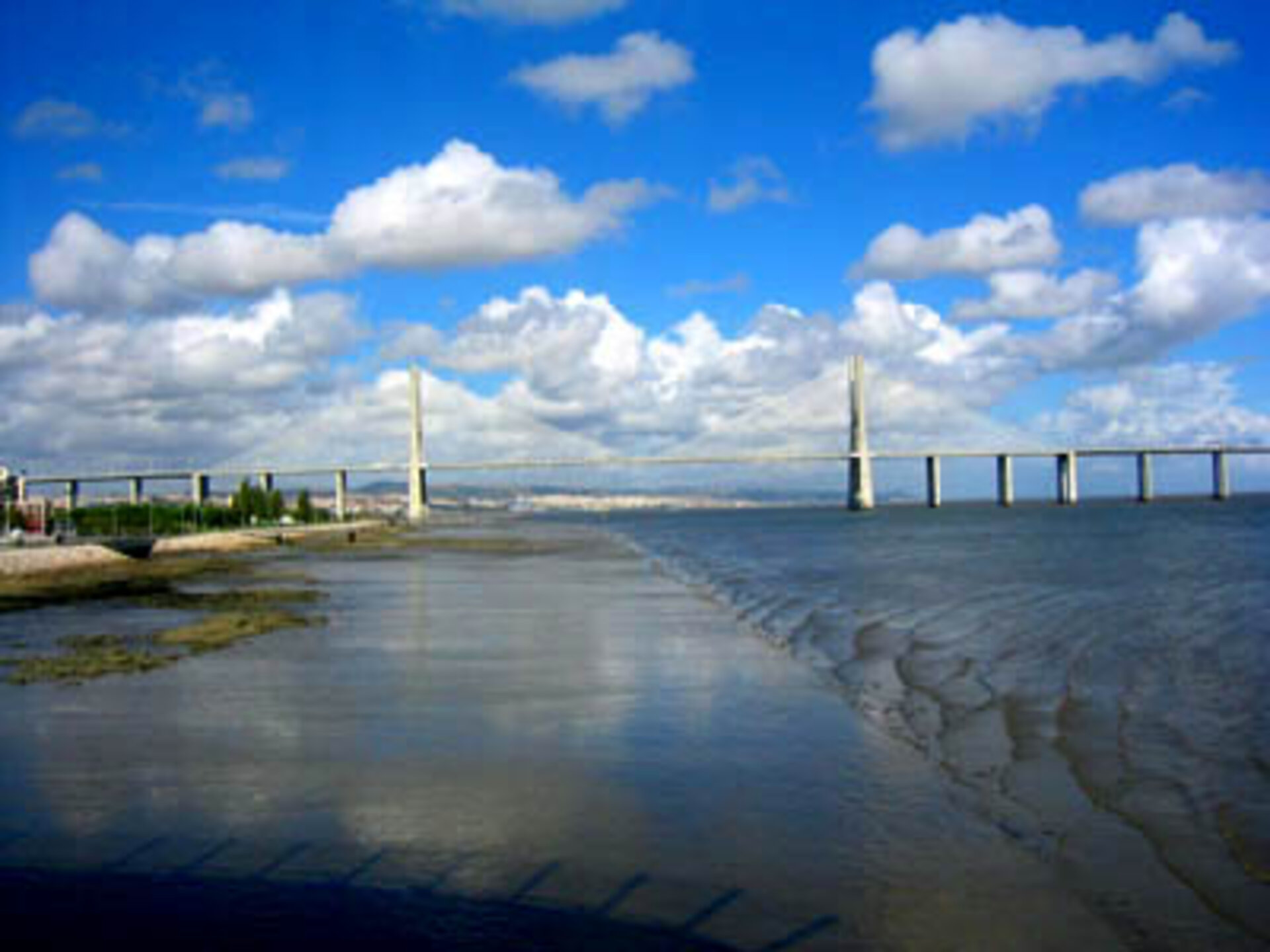 The Vasco Da Gama Bridge above the Tagus in Lisbon