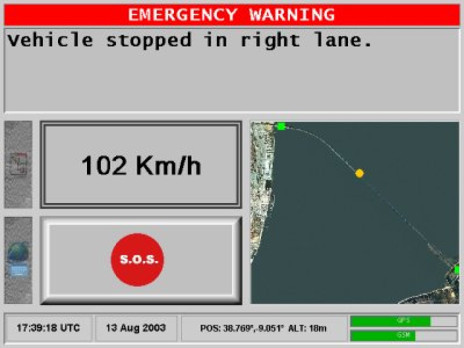 Warning messages notify drivers of hazards ahead