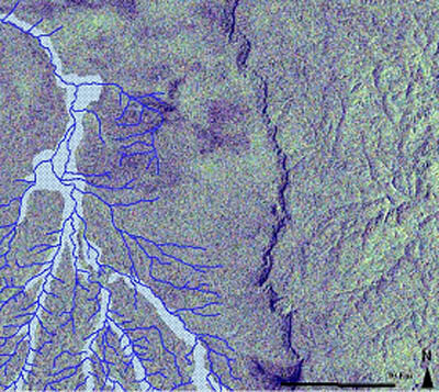 Radar image of part of the study area