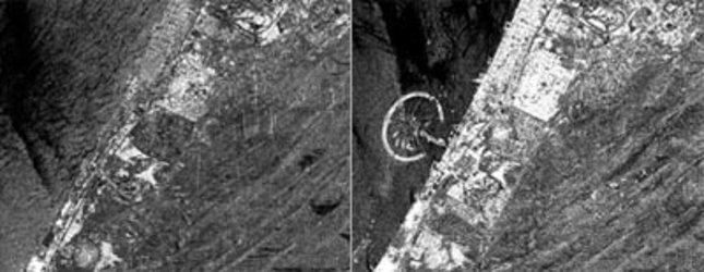 Merged SAR images acquired four years apart