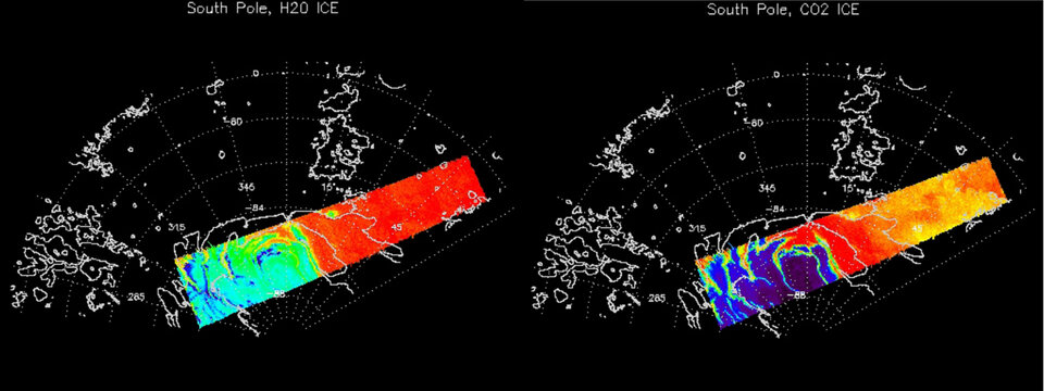 Osservazione di OMEGA della calotta polare meridionale