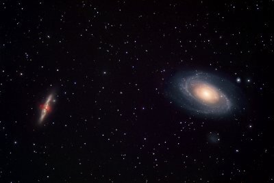 The dynamic duo, Messier 81 and 82 (ground-based)