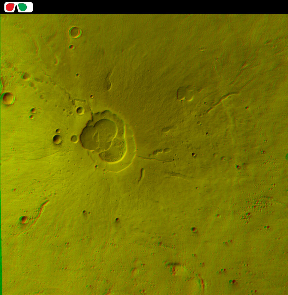 3D image of the Hecates Tholus volcano