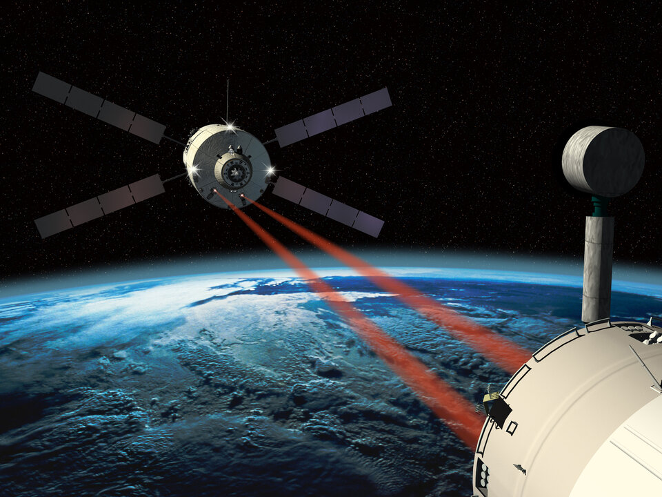 ATV kurz vorm Andocken an die ISS (Grafik)