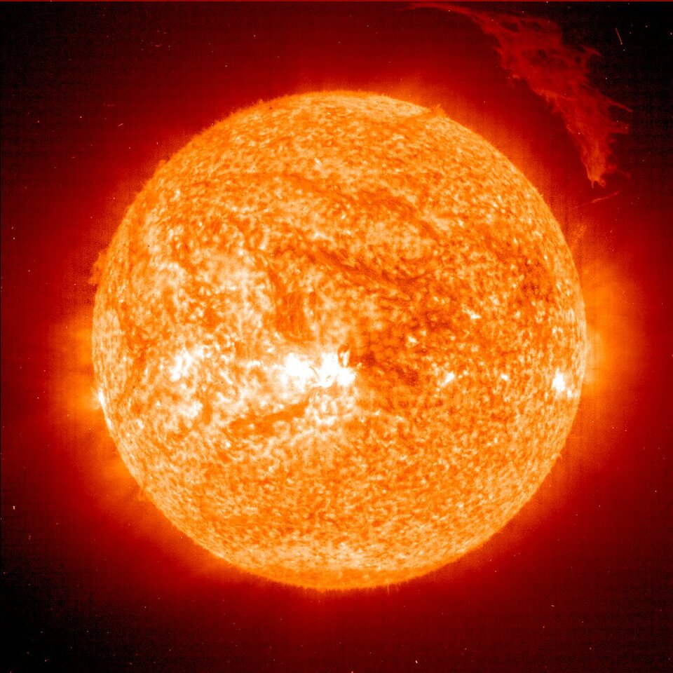 De zon door de zonnesatelliet SOHO