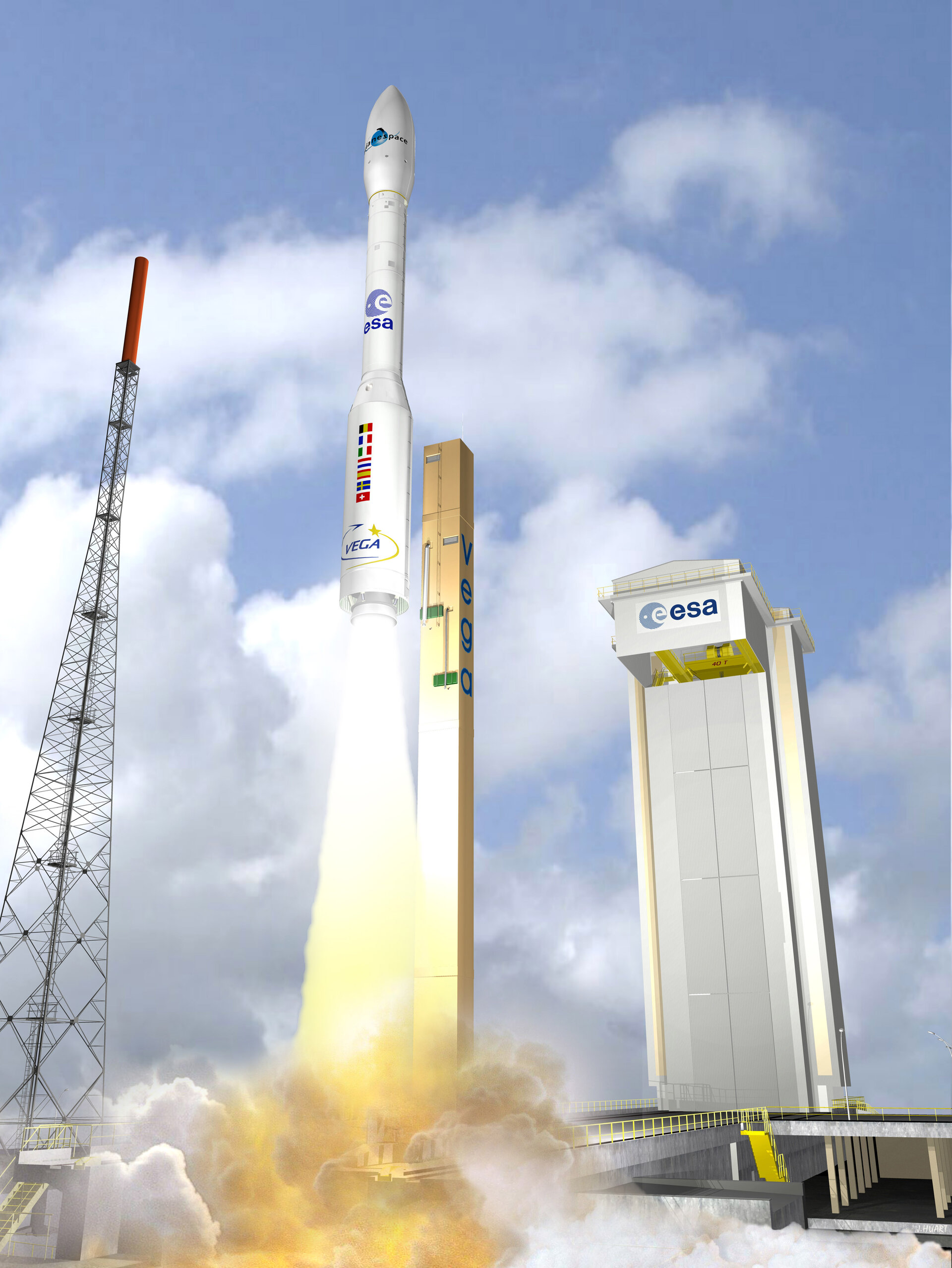 Zo zal de Vega-raket, het kleine broertje van de Ariane, in 2007 vanaf Kourou gelanceerd worden
