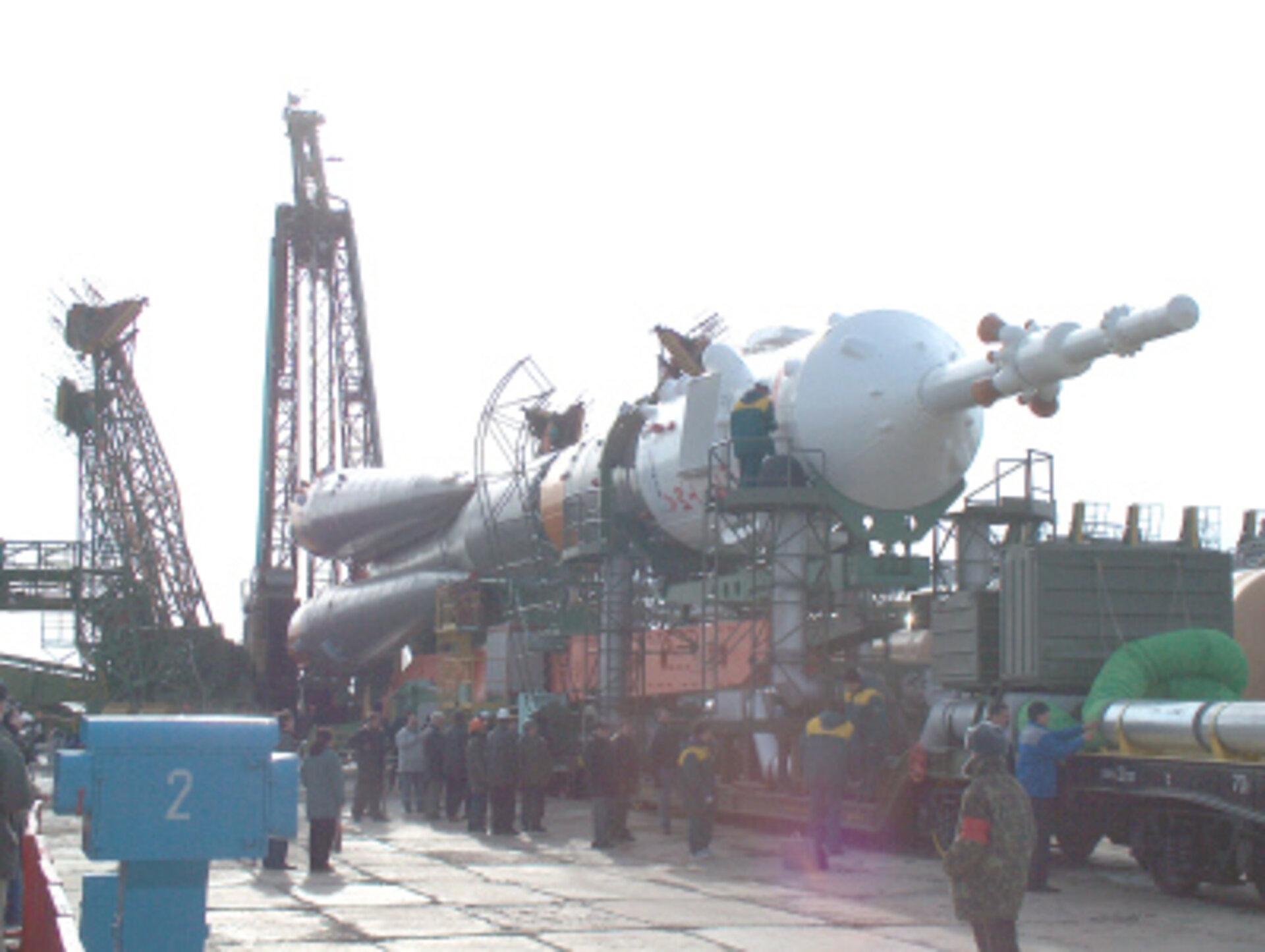 Delta mission Soyuz rocket arrival at launch pad