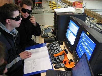 Engineers monitor ATV videometer testing