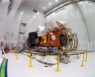 The Envisat satellite in the S5 building