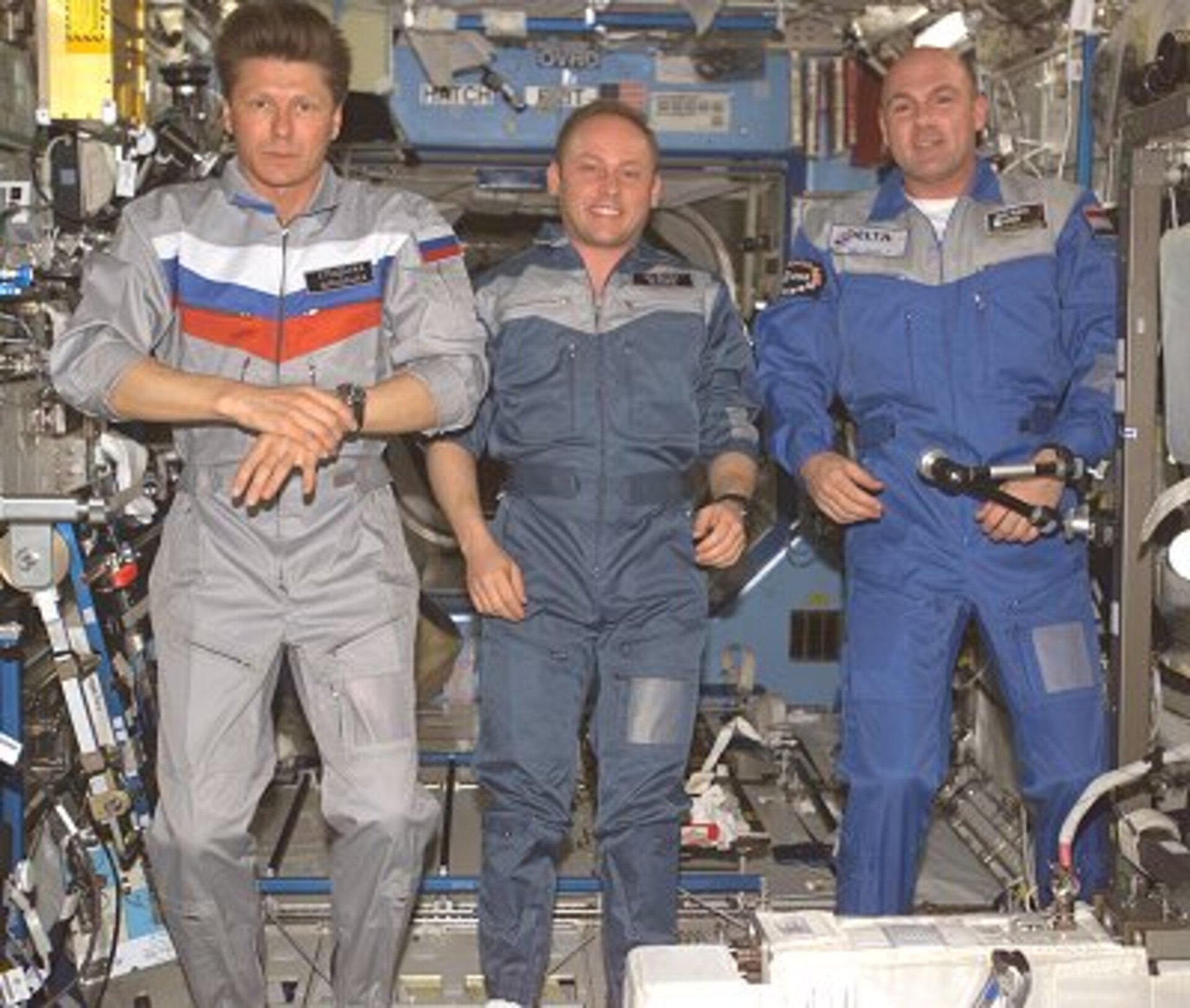 The Soyuz TMA-3 crew on board ISS