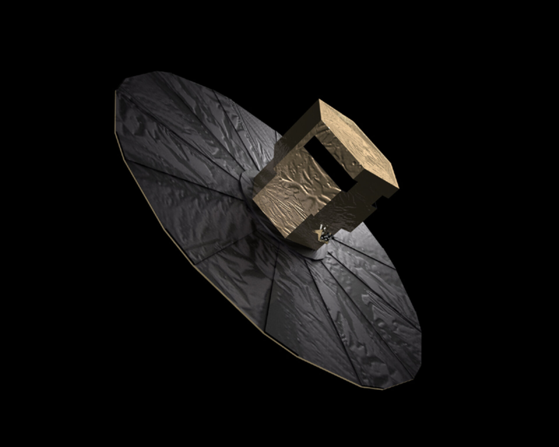 Gaia spacecraft on a black background