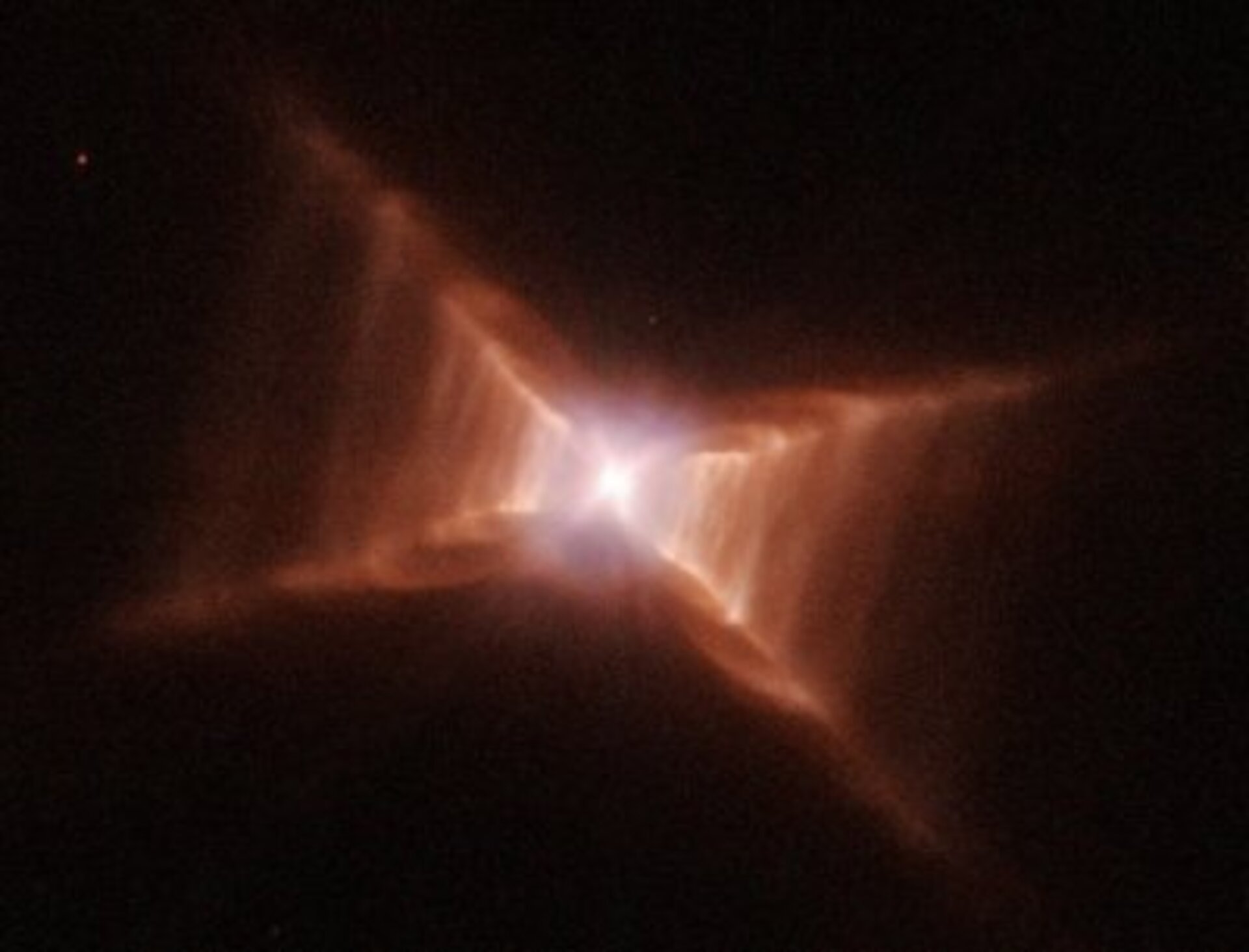 The HD 44179 nebula, known as the 'Red Rectangle.'