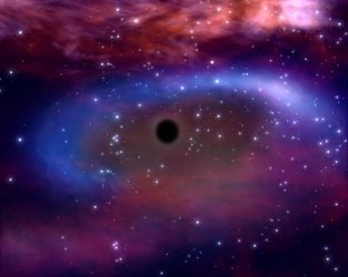 Artist impression of a giant black hole