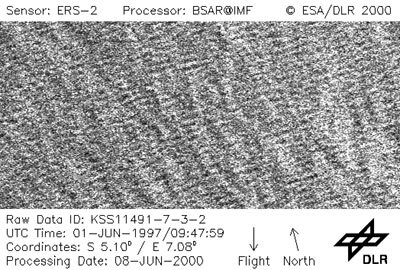 Exemplo de uma imagem não processada  do ERS-2