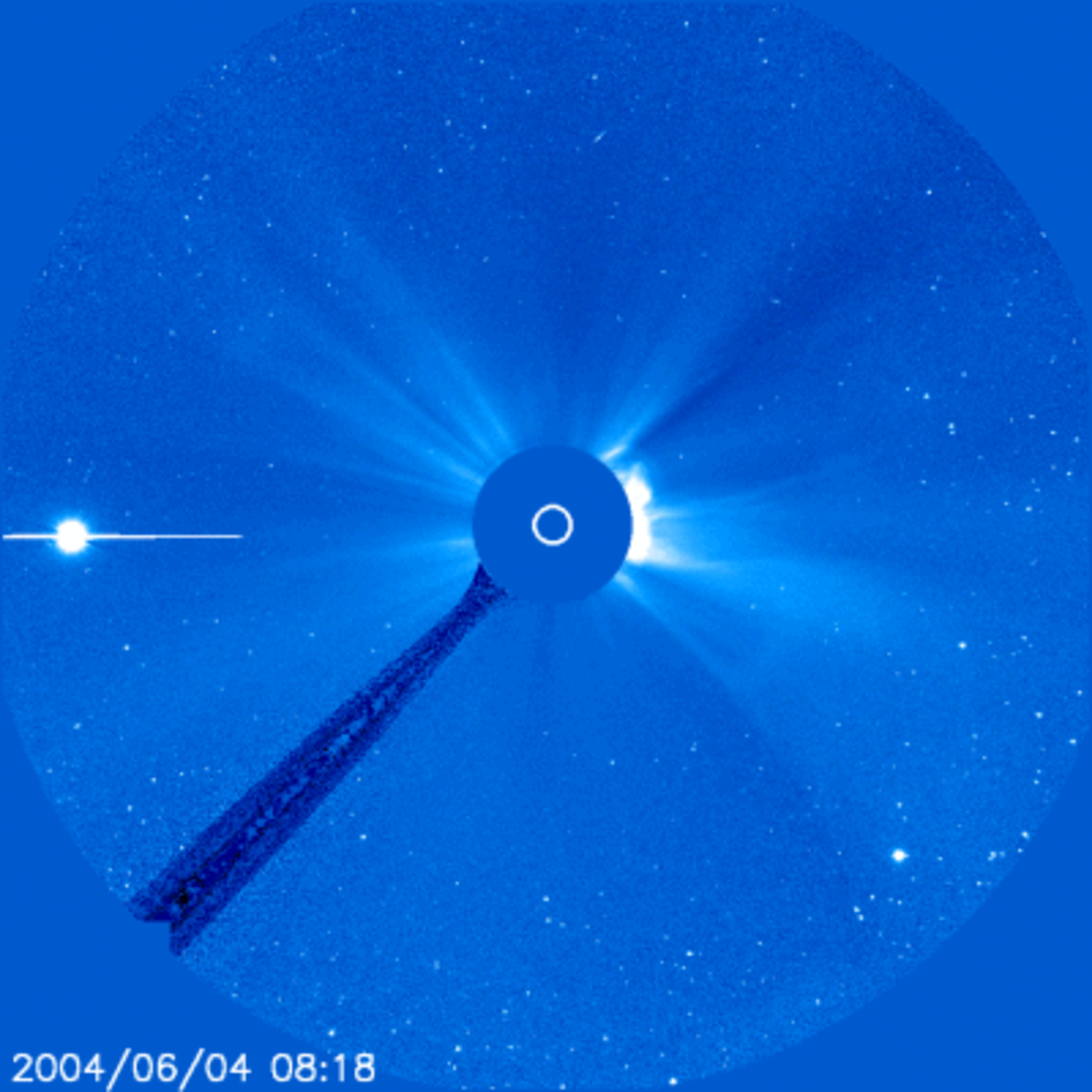 Venus approaching the Sun - latest image by SOHO's coronagraph LASCO