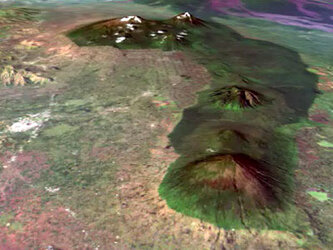 Virtually overflying Volcanoes National Park using BEGo data