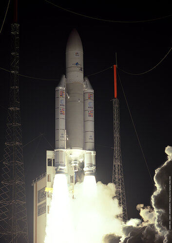 Ariane 5 delivers! Anik F2 is the largest commercial telecom satellite ever launched