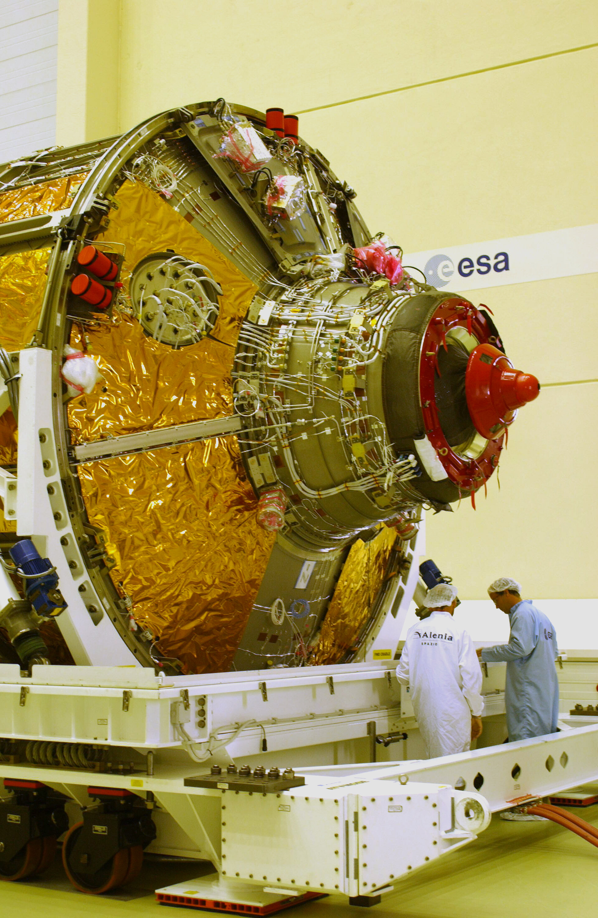 The front end Jules Verne's Integrated Cargo Carrier under test at ESTEC facility